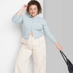 Women's Fitted Mock Turtleneck Zip-Up Cardigan - Wild Fable™ -Wild Fable GUEST 0795d7a9 7240 412d 9699 a819802075c1