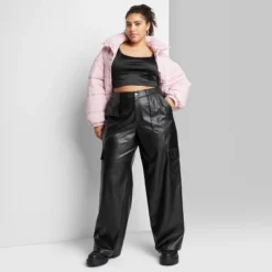 Women's High-Rise Straight Leg Faux Leather Cargo Pants - Wild Fable™ -Wild Fable GUEST 0ba539cd 5666 4ae0 ab27 32489eb1b8cb