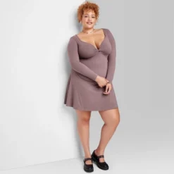 Women's Long Sleeve Twist-Front Mini Knit Skater Dress - Wild Fable™ -Wild Fable GUEST 0cd6ffa5 bece 4161 b077 1be0125f0245