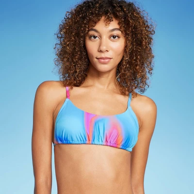 Women's Tunnel Front Bralette Bikini Top - Wild Fable™ Blue Marble Print 7 Women's Tunnel Front Bralette Bikini Top - Wild Fable™ Blue Marble Print - Image 7