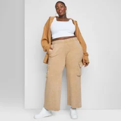 Women's High-Rise Wide Leg Fleece Cargo Pants - Wild Fable™ -Wild Fable GUEST 1893da8d 6f01 4945 9d0d 9308c18f7e16
