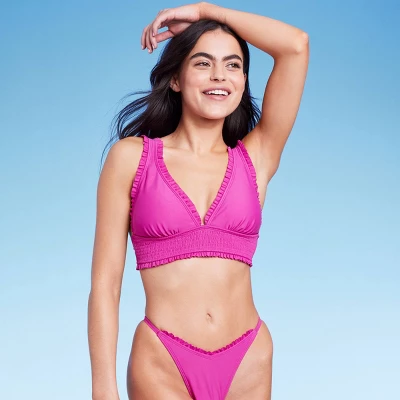 Women's Smocked Detail Longline Bikini Top - Wild Fable™ Purple 7 Women's Smocked Detail Longline Bikini Top - Wild Fable™ Purple - Image 7