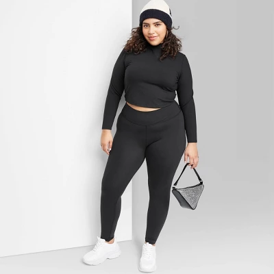 Women's High-Waisted Slim Fit Skinny Synthetic Leggings - Wild Fable™ 3 Women's High-Waisted Slim Fit Skinny Synthetic Leggings - Wild Fable™ - Image 3