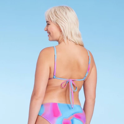 Women's Tunnel Front Bralette Bikini Top - Wild Fable™ Blue Marble Print 4 Women's Tunnel Front Bralette Bikini Top - Wild Fable™ Blue Marble Print - Image 4