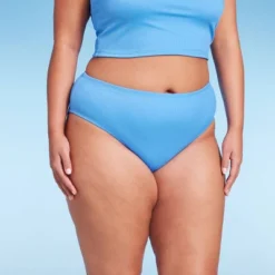 Women's Ribbed Scoop Front High Leg Cheeky Bikini Bottom - Wild Fable™ -Wild Fable GUEST 267a738d 2ba2 4384 8bcb 1056c4edba30