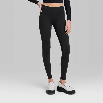 Women's High-Waisted Slim Fit Skinny Synthetic Leggings - Wild Fable™ 1 Women's High-Waisted Slim Fit Skinny Synthetic Leggings - Wild Fable™