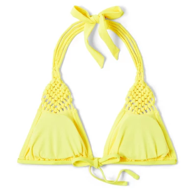 Women's Macrame Detail Triangle Bikini Top - Wild Fable™ Yellow 5 Women's Macrame Detail Triangle Bikini Top - Wild Fable™ Yellow - Image 5