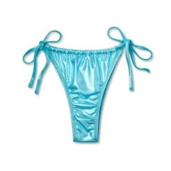 Women's Foil Strappy Extra High Leg Super Cheeky Bikini Bottom - Wild Fable™ Teal Blue -Wild Fable GUEST 2bcc5758 1f90 4f48 bf5e 726de9ce058e