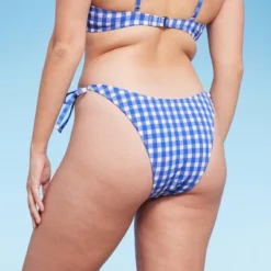 Women's Side-Tie Ultra High Leg Super Cheeky Bikini Bottom - Wild Fable™ Cobalt Blue Gingham Print -Wild Fable GUEST 2e2eb894 4f03 45bd 8a07 34951ade2024