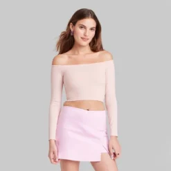 Women's Long Sleeve Off The Shoulder T-Shirt - Wild Fableā¢