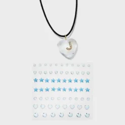 Acrylic Heart With Face Gems Pendant Necklace - Wild Fable™ Clear/Black 32 Acrylic Heart With Face Gems Pendant Necklace - Wild Fable™ Clear/Black -Wild Fable GUEST 38adfd1d 6e08 4060 9038 398fe46be91a