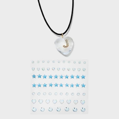 Acrylic Heart With Face Gems Pendant Necklace - Wild Fable™ Clear/Black 13 Acrylic Heart With Face Gems Pendant Necklace - Wild Fable™ Clear/Black - Image 13