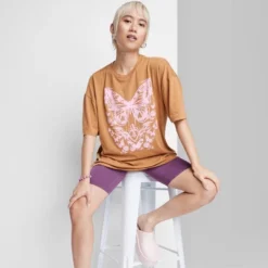 Women's Oversized Butterfly Graphic T-Shirt - Wild Fable™ Brown -Wild Fable GUEST 3cf7eb9f 5c0d 4c1a 92e5 ec4d5de201bd