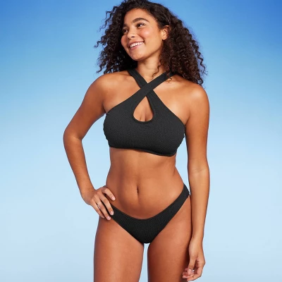 Women's Cross Front Pucker Textured Halter Bikini Top - Wild Fable™ 7 Women's Cross Front Pucker Textured Halter Bikini Top - Wild Fable™ - Image 7