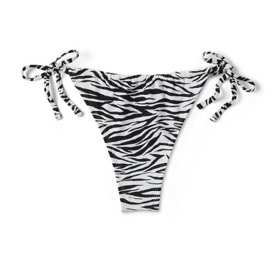 Women's Ultra High Leg Adjustable Coverage Bikini Bottom - Wild Fable™ Black/White Zebra Print 6 Women's Ultra High Leg Adjustable Coverage Bikini Bottom - Wild Fable™ Black/White Zebra Print - Image 6