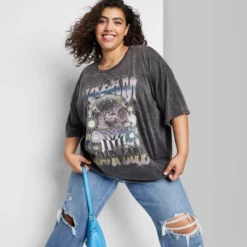 Women's Elbow Sleeve Oversized Graphic T-Shirt - Wild Fable™ -Wild Fable GUEST 413c5ea4 8133 4cdc b1f7 5baf2932199f