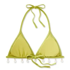 Women's Shell Detail Triangle Bikini Top - Wild Fable™ Green -Wild Fable GUEST 45287b5c 63be 44b4 81cd f9c5241c7057