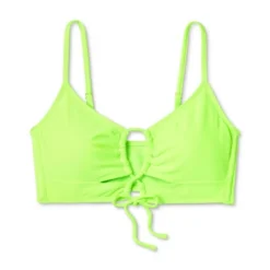 Women's Lace-Up Longline Bikini Top - Wild Fable™ Neon Green -Wild Fable GUEST 45b05a28 9ca1 4419 8ce9 de21ec09eabc