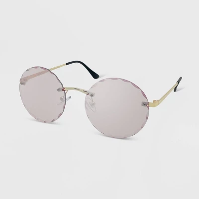 Women's Metal Rimless Beveled Mirror Round Sunglasses - Wild Fable™ Rose Gold 1 Women's Metal Rimless Beveled Mirror Round Sunglasses - Wild Fable™ Rose Gold