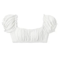 Women's Puff Sleeve Eyelette Bralette Bikini Top - Wild Fable™ White -Wild Fable GUEST 46d98b8d 1e4c 4bf8 9eff 12f1aae4ccd3