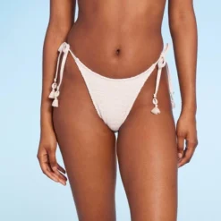 Women's Crochet Side-Tie Extra Cheeky Extra High Waist Bikini Bottom - Wild Fable™ Cream -Wild Fable GUEST 4e972c86 7308 495a aedf cb93f6cad140