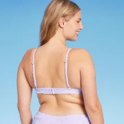 Women's Wavy Terry Textured Triangle Bikini Top - Wild Fable™ Lilac Purple -Wild Fable GUEST 51532f42 1302 4d2a adbd c103d738d45c