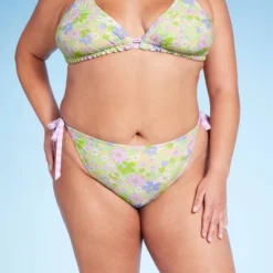 Women's Reversible Side-Tie Extra High Leg Cheeky Bikini Bottom - Wild Fable™ Green Floral Print/Purple Gingham Print 7 Women's Reversible Side-Tie Extra High Leg Cheeky Bikini Bottom - Wild Fable™ Green Floral Print/Purple Gingham Print -Wild Fable GUEST 53223c69 479d 4c2f 9035 7c1cd38e2b40
