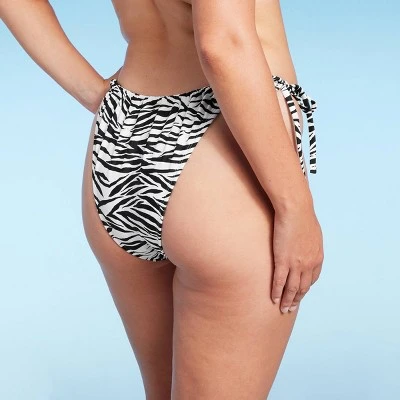 Women's Ultra High Leg Adjustable Coverage Bikini Bottom - Wild Fable™ Black/White Zebra Print 4 Women's Ultra High Leg Adjustable Coverage Bikini Bottom - Wild Fable™ Black/White Zebra Print - Image 4