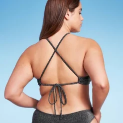 Women's High Next Halter Bralette Bikini Top - Wild Fable™ Black Lurex -Wild Fable GUEST 578a2790 e706 477f b251 55376aeed34a