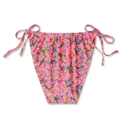 Women's Side-Tie Cheeky Bikini Bottom - Wild Fable™ Pink Floral Print -Wild Fable GUEST 5f994888 9f01 4a09 8ccf f5f43e66b54c