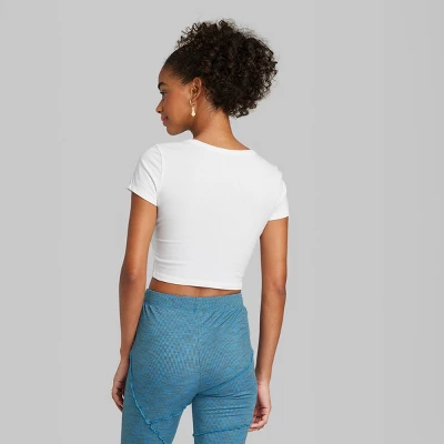 Women's Short Sleeve V-Neck 3pk Bundle T-Shirt - Wild Fable™ White 2 Women's Short Sleeve V-Neck 3pk Bundle T-Shirt - Wild Fable™ White - Image 2