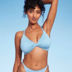 Women's Twist-Front Bralette Bikini Top - Wild Fable™ Blue Lurex -Wild Fable GUEST 6331c92a ccd0 4b56 9552 d53f42c0a081