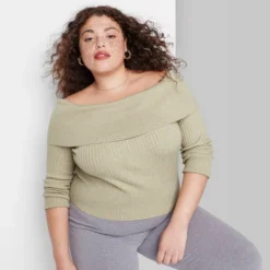 Women's Fitted Off The Shoulder Sweater Top - Wild Fable™ -Wild Fable GUEST 6620f07f aa1c 4441 991c c94509ff7647