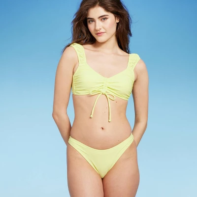 Women's High Leg Cheeky Bikini Bottom - Wild Fable™ Light Yellow 2 Women's High Leg Cheeky Bikini Bottom - Wild Fable™ Light Yellow - Image 2