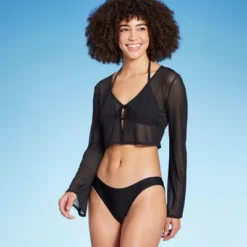 Women's Tie-Front Cropped Mesh Cover Up Cardigan - Wild Fable™ -Wild Fable GUEST 6e5cc400 6743 47cf a47f 97dd26fcf7a7