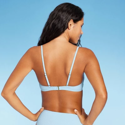 Women's Tie-Front Pique Textured Bralette Bikini Top - Wild Fable™ 1 Women's Tie-Front Pique Textured Bralette Bikini Top - Wild Fable™