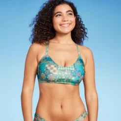 Women's Scoop Front Bralette Bikini Top - Wild Fable™ Blue Patchwork Print 15 Women's Scoop Front Bralette Bikini Top - Wild Fable™ Blue Patchwork Print -Wild Fable GUEST 72b23f93 76e2 4dc3 96ab f23f458e6968