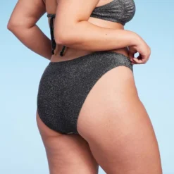 Women's High Leg Cheeky Bikini Bottom - Wild Fable™ Black Lurex -Wild Fable GUEST 73349ae4 0fa0 4abd a58b ad80a4c9612e