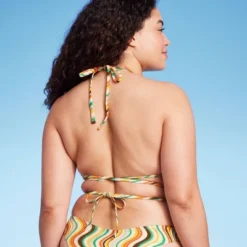 Women's Tie-Front Triangle Bikini Top - Wild Fable™ Multi Striped -Wild Fable GUEST 757382b6 2f35 4385 b397 6f4b95421117
