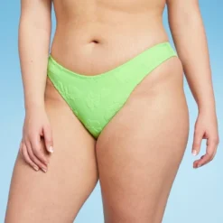 Women's Terry Textured High Leg Cheeky Bikini Bottom - Wild Fable™ Green -Wild Fable GUEST 773cbfcc 762f 455c 95a0 170d0f037e11