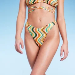 Women's Extra High Leg Ultra Cheeky Bikini Bottom - Wild Fable™ Multi Striped -Wild Fable GUEST 7e22eda3 5e17 499c a08d d549cff1ca65