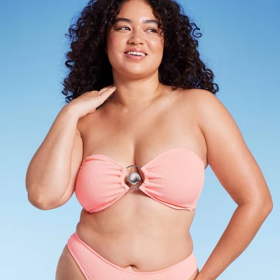 Women's Pucker Textured Center Front Shell Detail Bandeau Bikini Top - Wild Fable™ 9 Women's Pucker Textured Center Front Shell Detail Bandeau Bikini Top - Wild Fable™ - Image 9