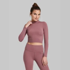 Women's Long Sleeve Mock Neck T-Shirt - Wild Fableā¢