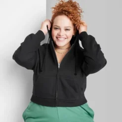 Women's Cropped Zip-Up Hoodie - Wild Fable™ -Wild Fable GUEST 89666829 61be 44a4 a21b 16b8d85d08ad