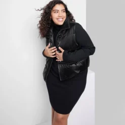 Women's Iridescent Cropped Puffer Vest - Wild Fable™ Black -Wild Fable GUEST 8e3de4cc b49f 4c95 8e7c c4834e5b911f