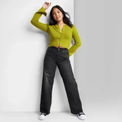 Women's Super-High Rise Wide Leg Baggy Jeans - Wild Fable™ Black Wash -Wild Fable GUEST 8e96b43f 6391 4b2a 9388 3e2573defc3b