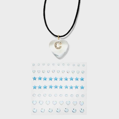Acrylic Heart With Face Gems Pendant Necklace - Wild Fable™ Clear/Black 6 Acrylic Heart With Face Gems Pendant Necklace - Wild Fable™ Clear/Black - Image 6