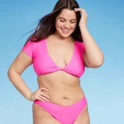 Women's Twist-Front Short Sleeve Bralette Bikini Top - Wild Fable™ -Wild Fable GUEST 91bcda8e 04ef 4bf5 886c 723f50609fb6