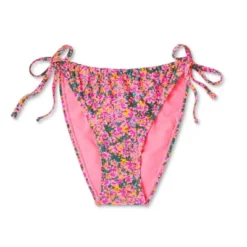 Women's Side-Tie Cheeky Bikini Bottom - Wild Fable™ Pink Floral Print -Wild Fable GUEST 96d74876 9afb 4780 b3a8 e2115c4d8b30