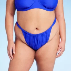 Women's Mid-Rise Cheeky High Leg Bikini Bottom - Wild Fable™ Blue -Wild Fable GUEST 9732027b 0efc 47c9 a00e 458bf5683679